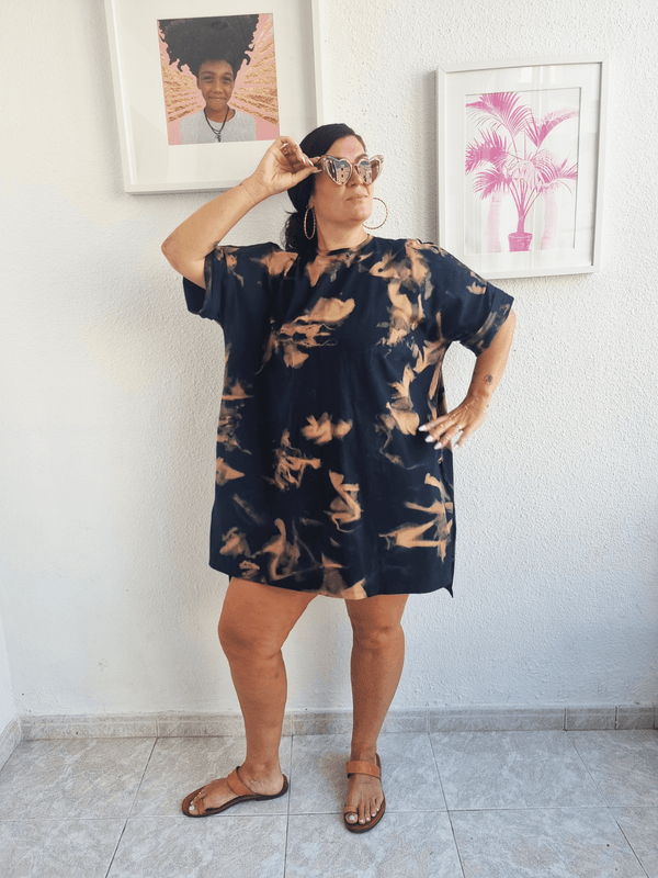 Oversized Shirt Dress in Acid Wash - Manners London