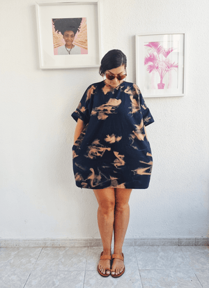 Oversized Shirt Dress in Acid Wash - Manners London