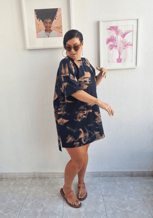 Oversized Shirt Dress in Acid Wash - Manners London
