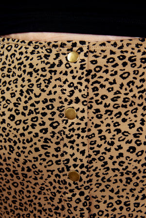 Popper Midi Skirt in Classic Leopard - Manners London
