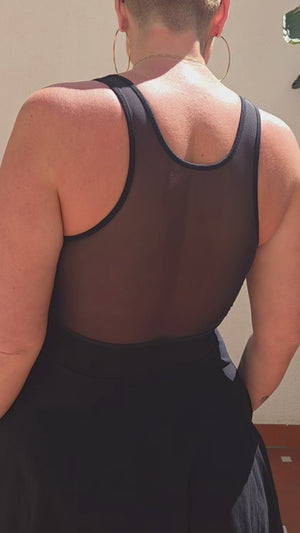 Shinni Mesh Back Jola Mini Dress in Black