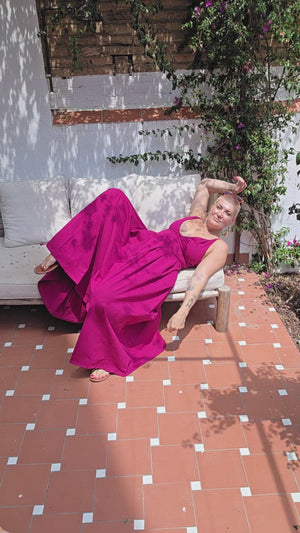 Corset Puff Maxi Dress Petite (with pockets) in Pinky-Purply