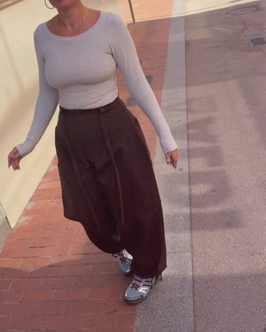 Corset Puff Pants with 4(!) pockets in Cafe