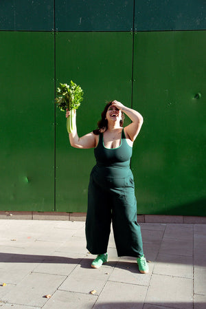 Puff Pants Petite in Forest Green - Manners London