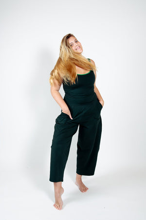 Puff Pants Regular in Forest Green - Manners London