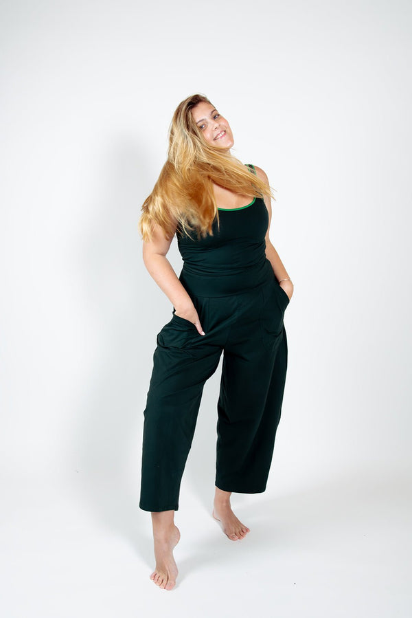 Puff Pants Regular in Forest Green - Manners London