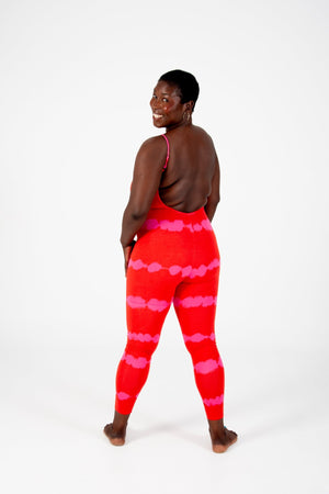 Santai Jumpsuit in Blot Red - Manners London