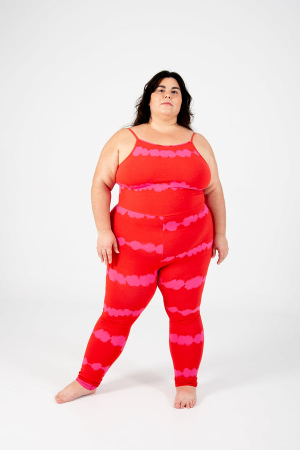 Santai Jumpsuit in Blot Red - Manners London