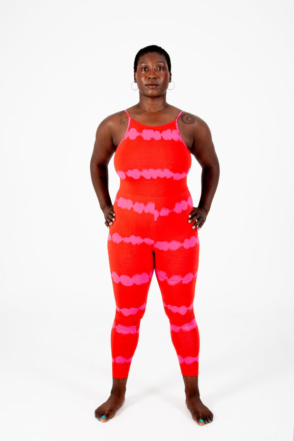 Santai Jumpsuit Tall in Blot Red - Manners London