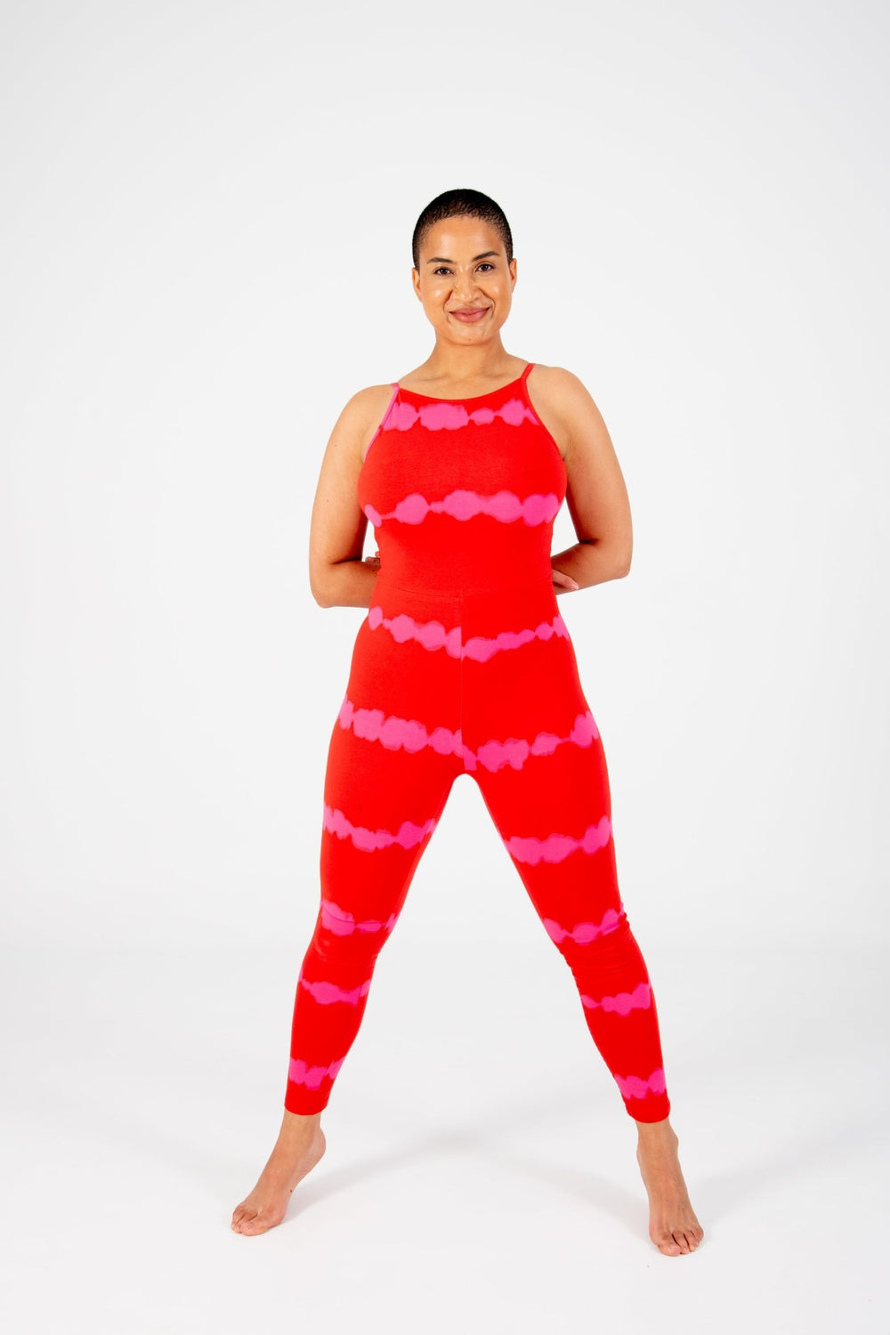 Santai Jumpsuit Tall in Blot Red - Manners London
