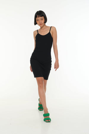 Scoop Mini Dress in Black - Manners London
