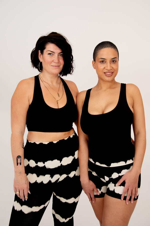 Shinni Neck Full Length Tank Top In Black - Manners London