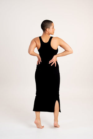 Shinni Neck Midi Dress In Black - Manners London