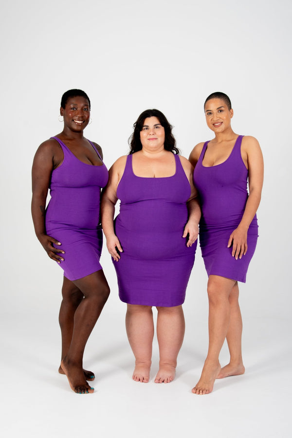 Shinni Neck Mini Dress In T.Purple - Manners London