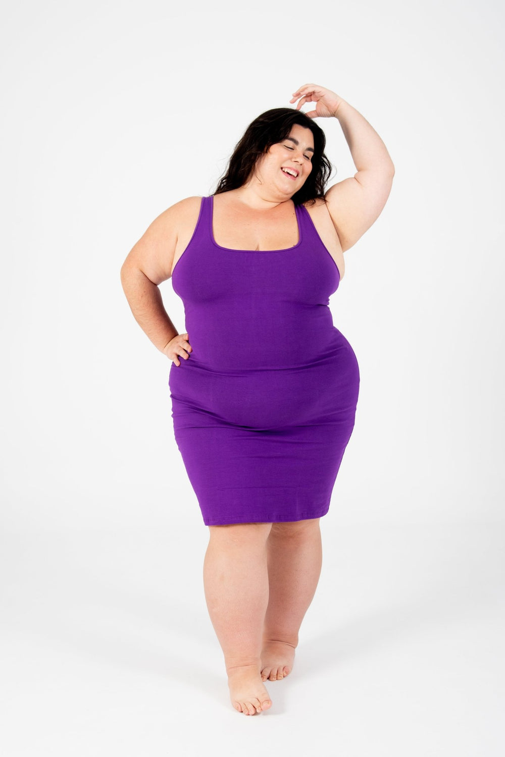 Shinni Neck Mini Dress In T.Purple - Manners London