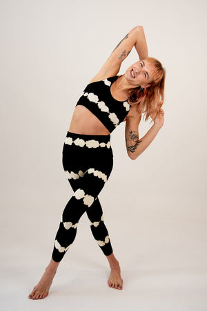 Super High Waist Tib Pant In Blot Black - Manners London