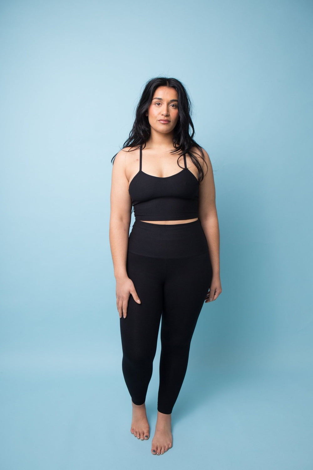 Super High Waist Tib Pant Petite in Black - Manners London