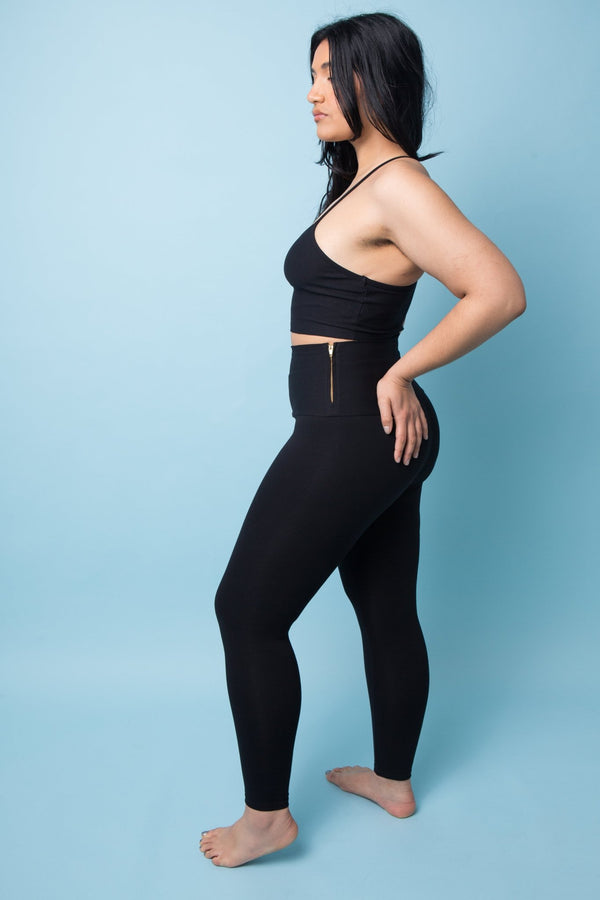 Super High Waist Tib Pant Petite in Black - Manners London