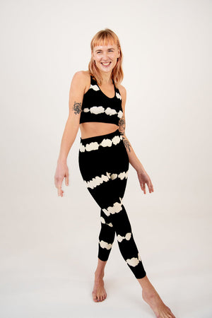 Super High Waist Tib Pant Petite In Blot Black - Manners London