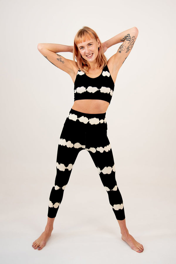 Super High Waist Tib Pant Petite In Blot Black - Manners London