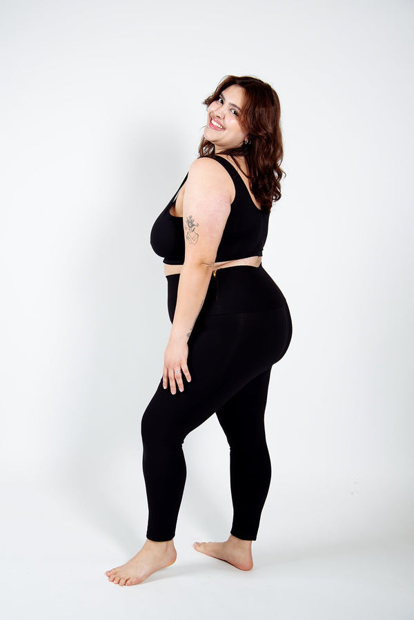 Super High Waist Tib Pant Regular in Black - Manners London