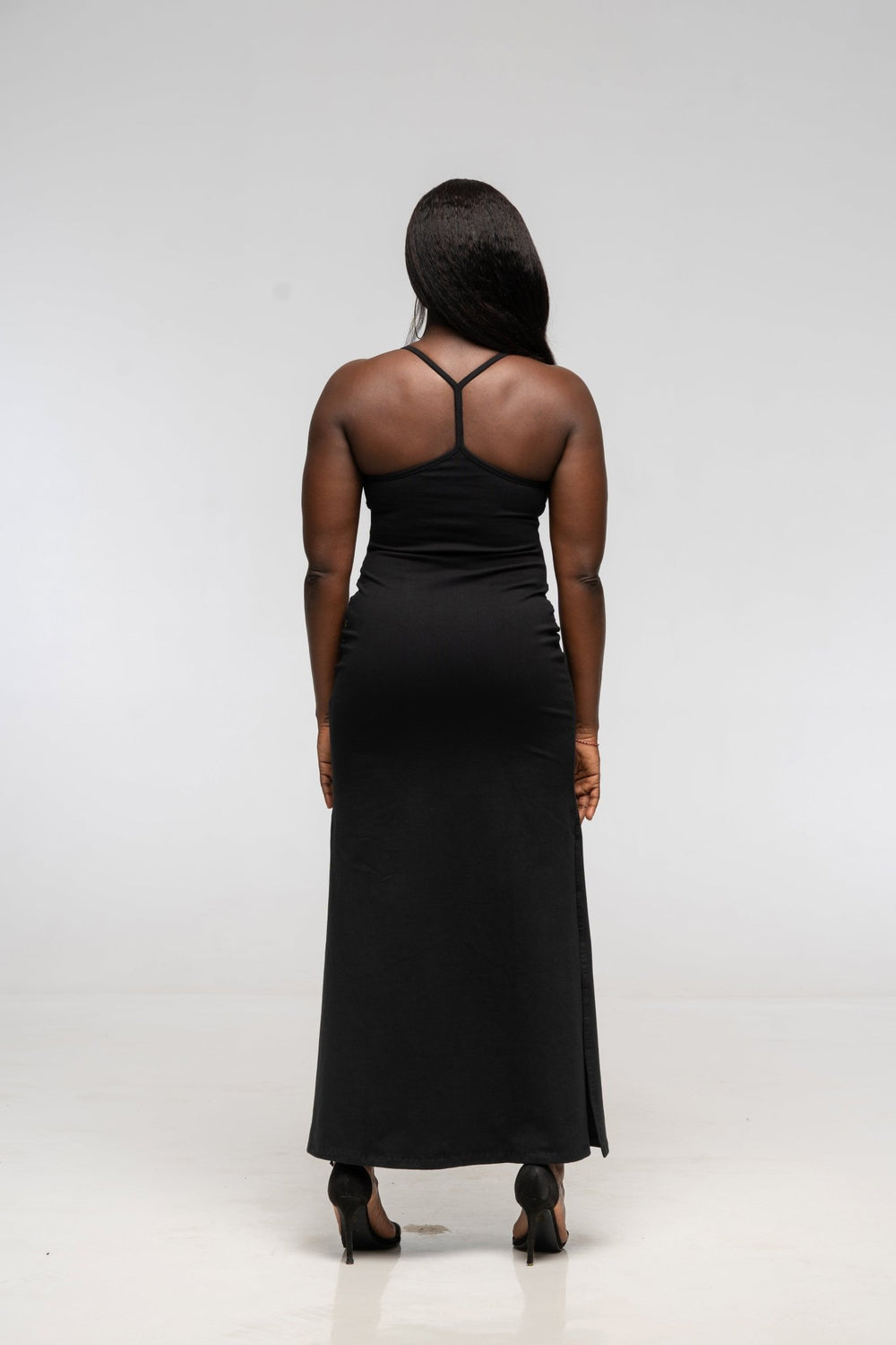 T - Bar Dress Maxi Petite in Black - Manners London