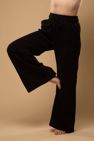 Trackie Trousers Wide Leg Regular in Black - Manners London