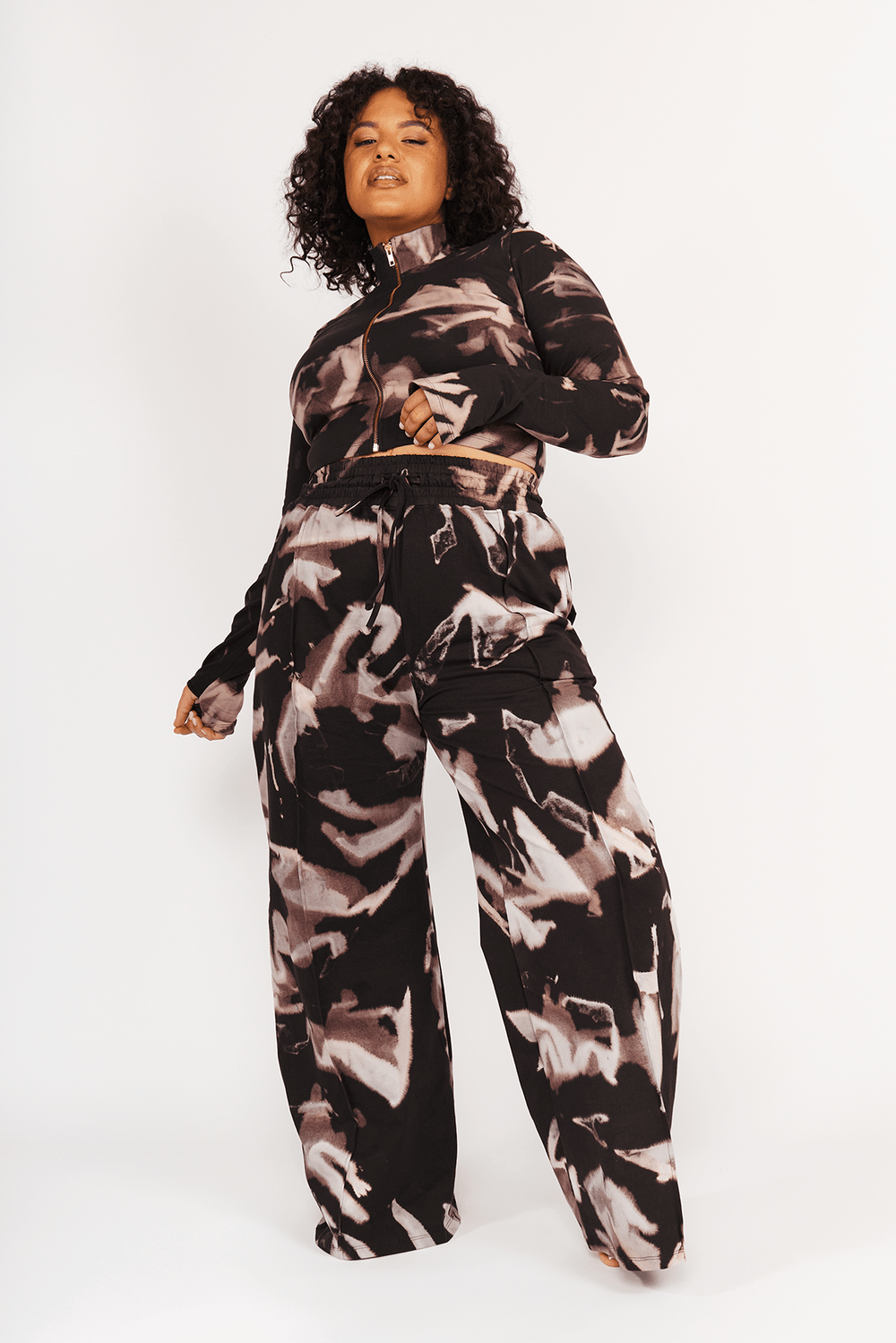 Trackie Trousers Wide Leg Tall in Hujan Manis - Manners London