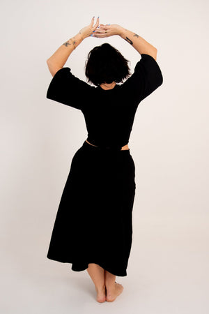 Wrap Midi Skirt In Black - Manners London