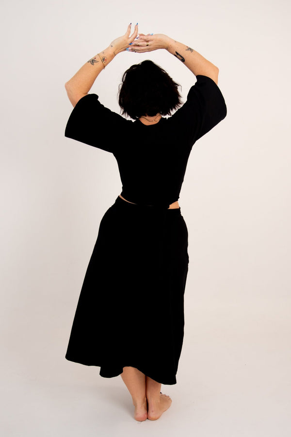 Wrap Midi Skirt In Black - Manners London