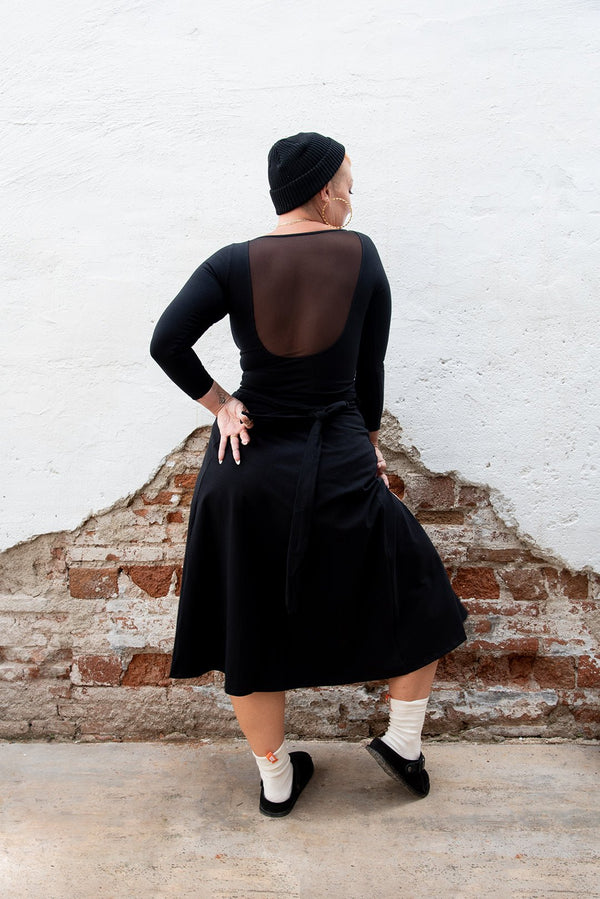 Wrap Midi Skirt In Black - Manners London
