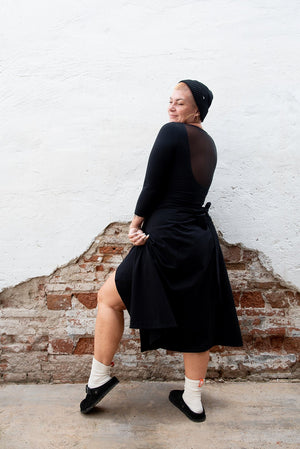 Wrap Midi Skirt In Black - Manners London