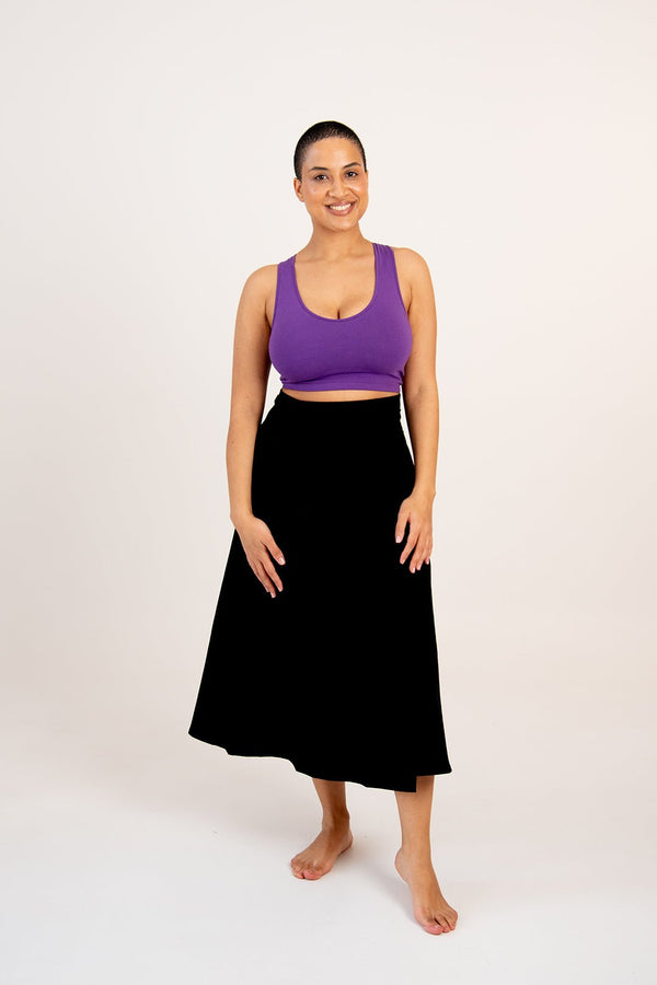 Wrap Midi Skirt In Black - Manners London