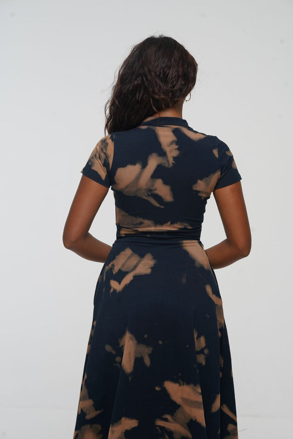 Zaba Dress Maxi A - Line in Acid Wash - Manners London