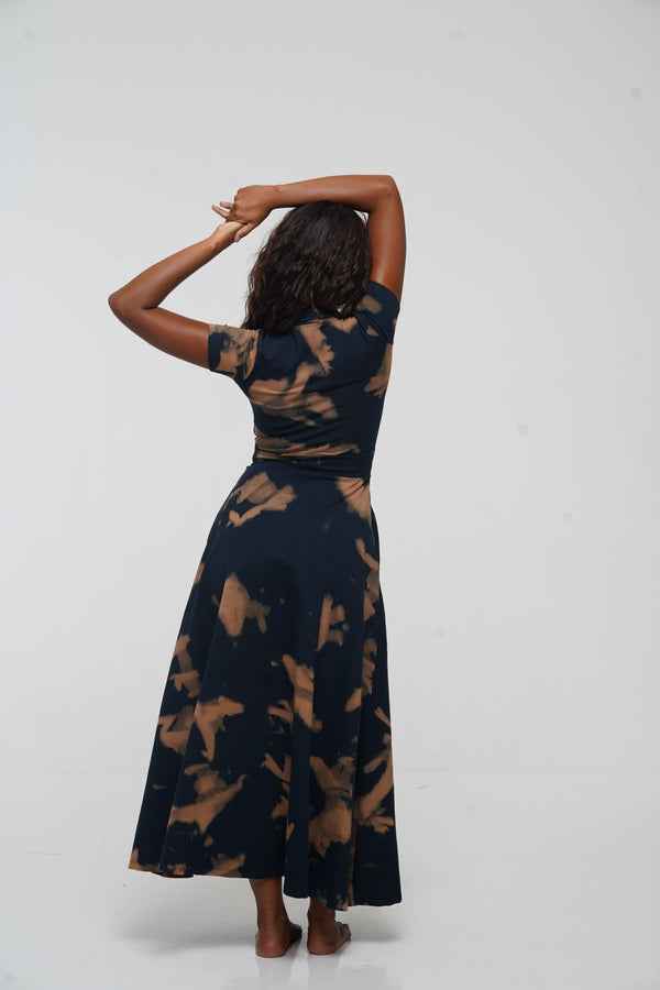 Zaba Dress Maxi A - Line in Acid Wash - Manners London
