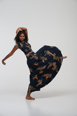 Zaba Dress Maxi A - Line in Acid Wash - Manners London
