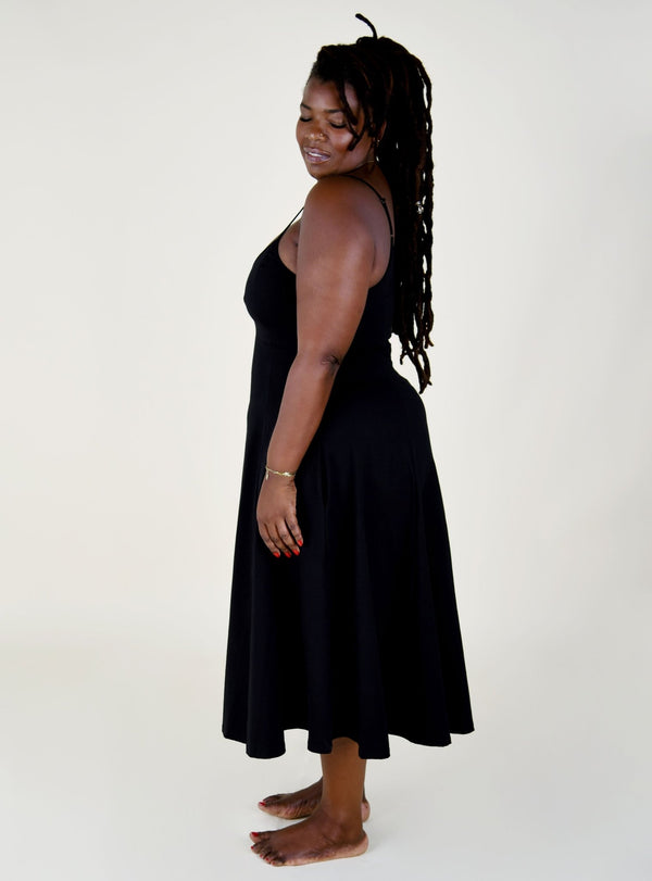 Asri Midi Dress in Black - Manners London