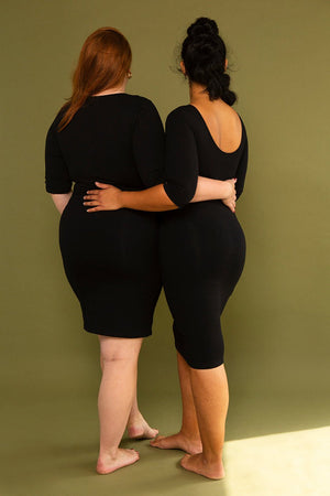 Chama Reversible Pencil Dress in Black - Manners London
