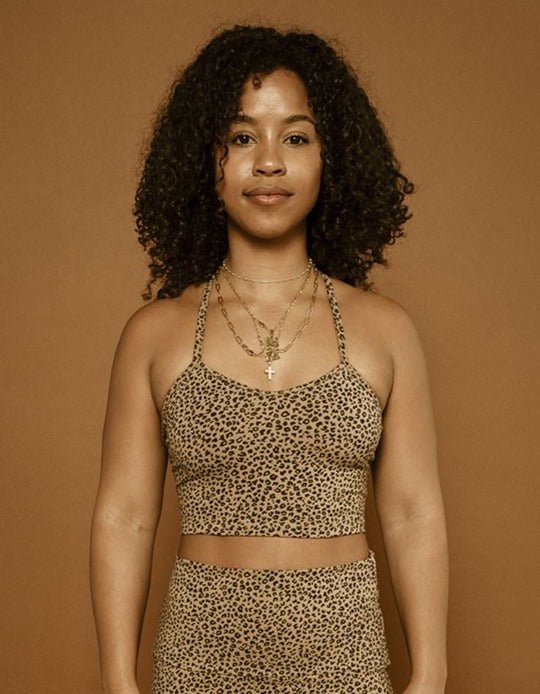Crop Vest in Classic Leopard Print - Manners London