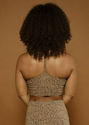 Crop Vest in Classic Leopard Print - Manners London
