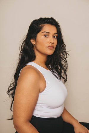 Iza Crop Vest Top in White - Manners London