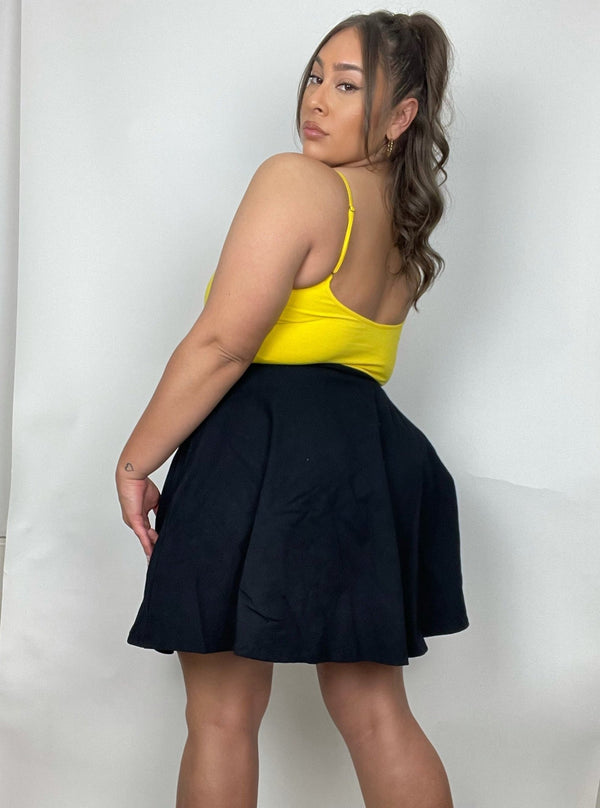 Jola Pocket Skater Mini Dress and Skirt in Black - Manners London