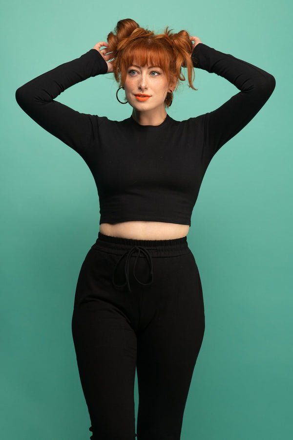 Leki Crop Top in Black - Manners London