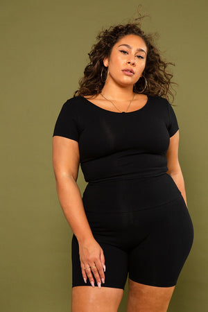 Reversible Full Length Tee in Black - Manners London
