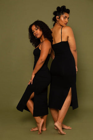 Saffi Midi Dress in Black - Manners London