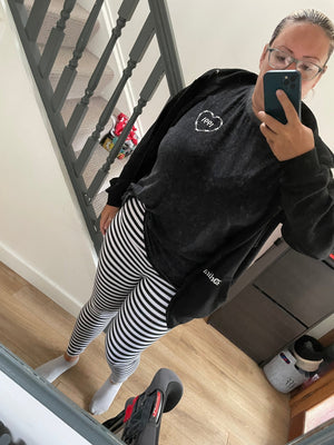 Super High Waist Tib Pant in Black and White Stripe - Manners London