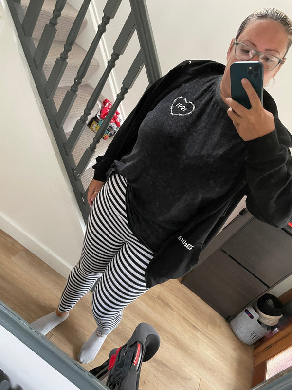 Super High Waist Tib Pant in Black and White Stripe - Manners London